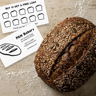 Bread Bakery Sourdough CUSTOM Hand-drawn Rewards Loyalty Card