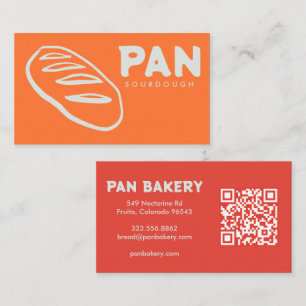 Bread Bakery Sourdough CUSTOM QR Hand-drawn Business Card