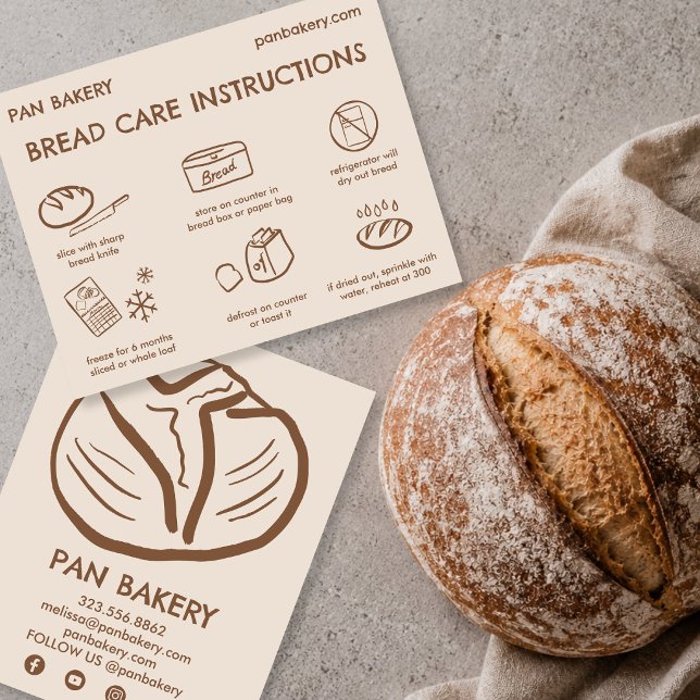 BREAD Care Card Instructions Sourdough Bakery Card (BREAD Care Card Instructions Sourdough Bakery Card
)