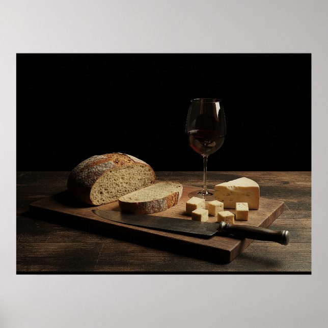 Bread, Cheese, and Wine Poster (Front)
