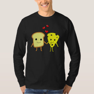 Bread Cheese Cheddar Couple Foodie Food Sandwich M T-Shirt