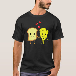 Bread Cheese Cheddar Couple Foodie Food Sandwich M T-Shirt