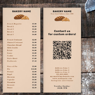 Bread & Croissant - Bakery Price List Rack Card