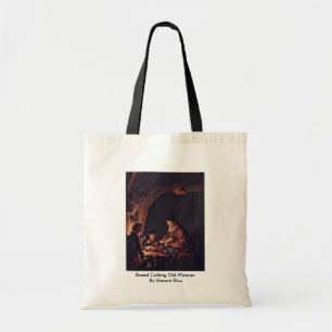 Bread Cutting Old Woman By Gerard Dou Tote Bag