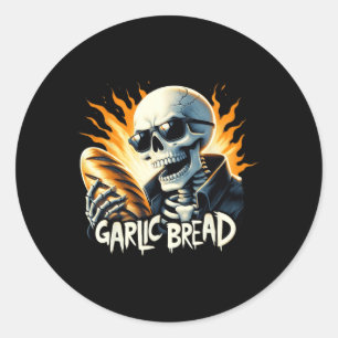 Bread Halloween Skeleton Bakery Baker Bread Lover  Classic Round Sticker
