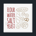 Bread Ingredients Baking Magnet<br><div class="desc">bread sourdough baking love to bake bread recipes recipe blogs flour yeast pastry food</div>