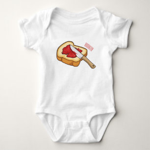 Bread & jam cartoon illustration baby bodysuit
