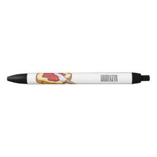 Bread & jam cartoon illustration black ink pen