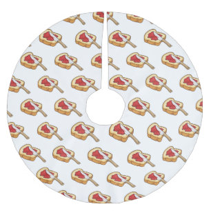 Bread & jam cartoon illustration  brushed polyester tree skirt