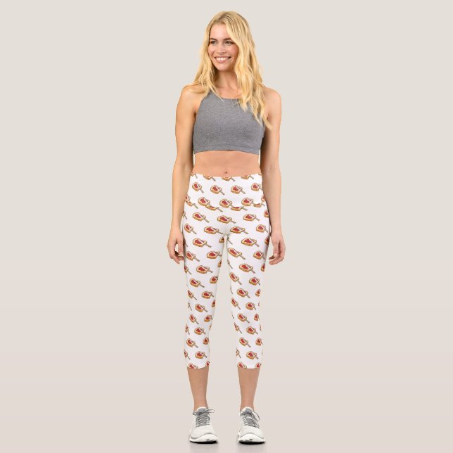 Bread & jam cartoon illustration   capri leggings (Front)