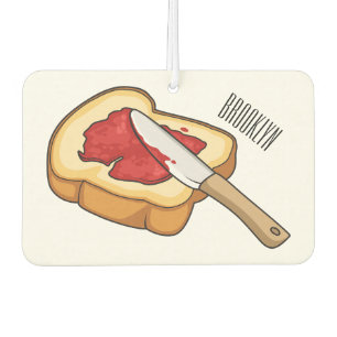 Bread & jam cartoon illustration car air freshener