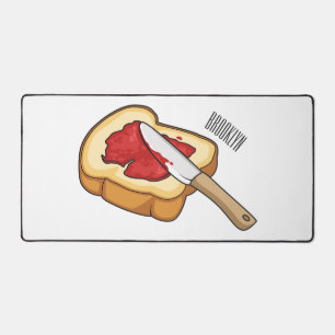 Bread & jam cartoon illustration desk mat