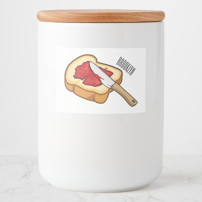 Bread & jam cartoon illustration  food label (Front)