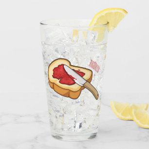 Bread & jam cartoon illustration glass