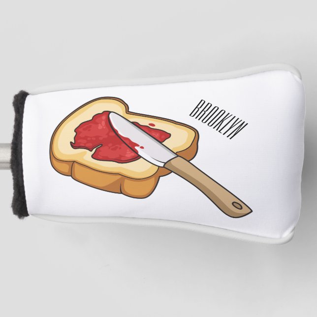 Bread & jam cartoon illustration golf head cover (Front)