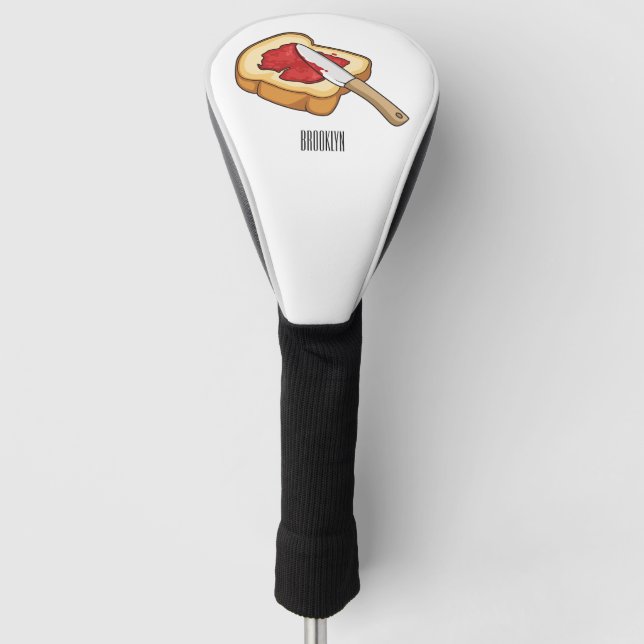 Bread & jam cartoon illustration golf head cover (Front)