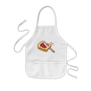 Bread & jam cartoon illustration kids apron