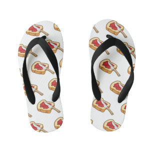 Bread & jam cartoon illustration kid's thongs