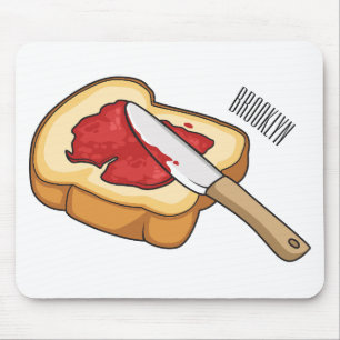 Bread & jam cartoon illustration mouse pad