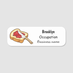 Bread & jam cartoon illustration name tag