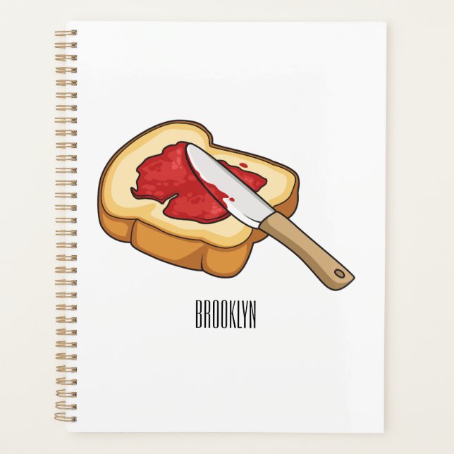 Bread & jam cartoon illustration planner (Front)