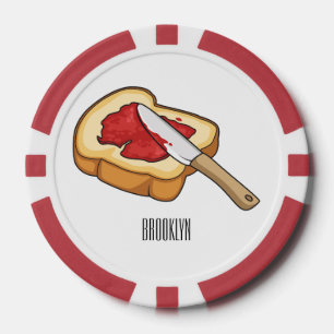 Bread & jam cartoon illustration poker chips