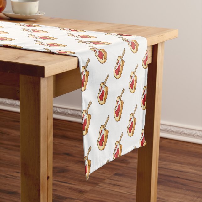 Bread & jam cartoon illustration  short table runner (In Situ)