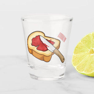 Bread & jam cartoon illustration shot glass