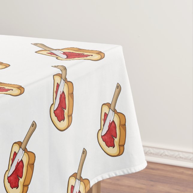 Bread & jam cartoon illustration  tablecloth (In Situ)
