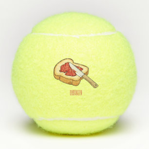 Bread & jam cartoon illustration   tennis balls