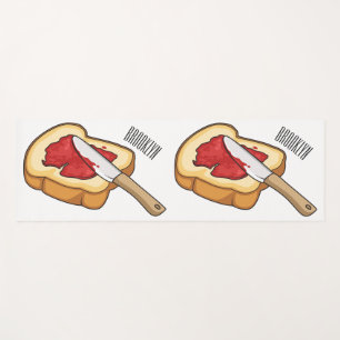 Bread & jam cartoon illustration yoga mat