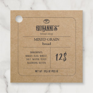 Bread Label Brown Kraft Paper Bakery