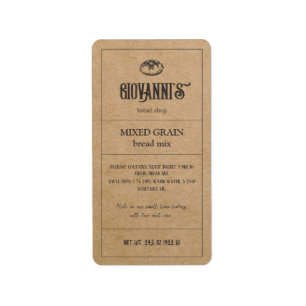 Bread Label Brown Kraft Paper Bakery