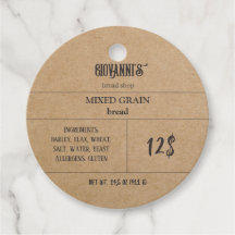 Bread Label Brown Kraft Paper Bakery