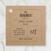 Bread Label Brown Kraft Paper Bakery