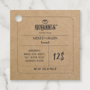 Bread Label Brown Kraft Paper Bakery