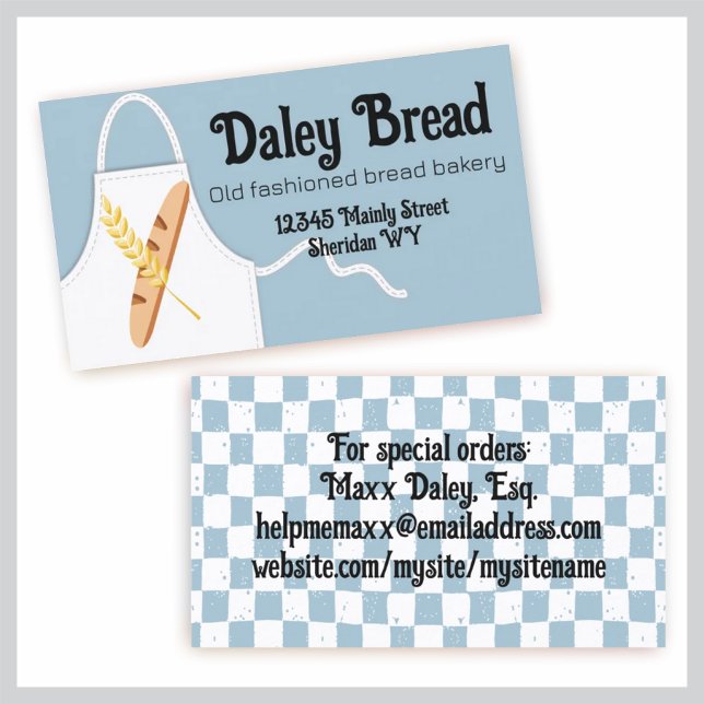 bread loaf wheat apron baker baking bakery business card (Creator Uploaded)