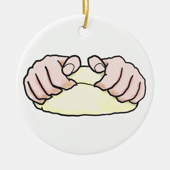 Bread Making Hands Ceramic Ornament (Front)