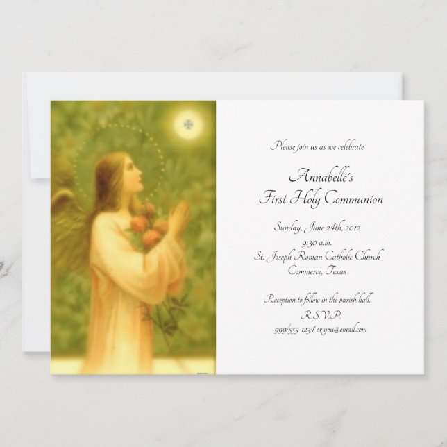 Bread of Angels First Holy Communion Invitation (Front)