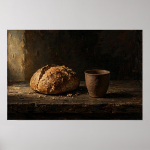 Bread of Life — Chiaroscuro Still Life Poster