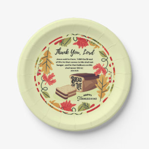 BREAD OF LIFE Happy Thanksgiving Christian Paper Plate