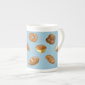 Bread pattern bone china mug - customisable