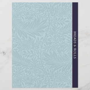 Bread Recipe Divider Vintage Blue Floral