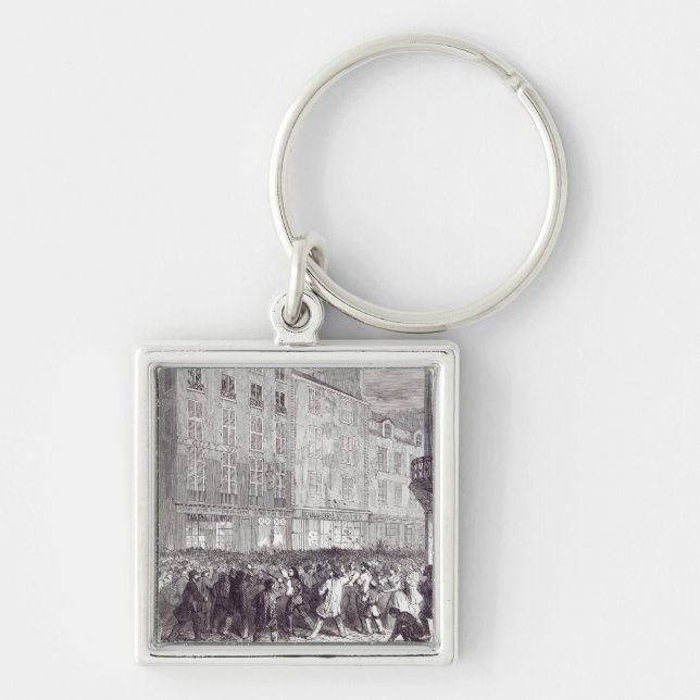 Bread Riot, in the Rue du Faubourg St. Antoine Key Ring (Front)