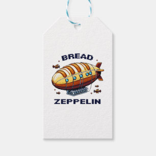 Bread Zeppelin - Pixel Art Airship Retro Design Gift Tags