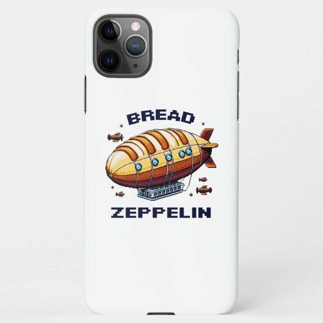 Bread Zeppelin - Pixel Art Airship Retro Design iPhone Case (Back)