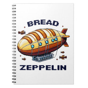 Bread Zeppelin - Pixel Art Airship Retro Design Notebook