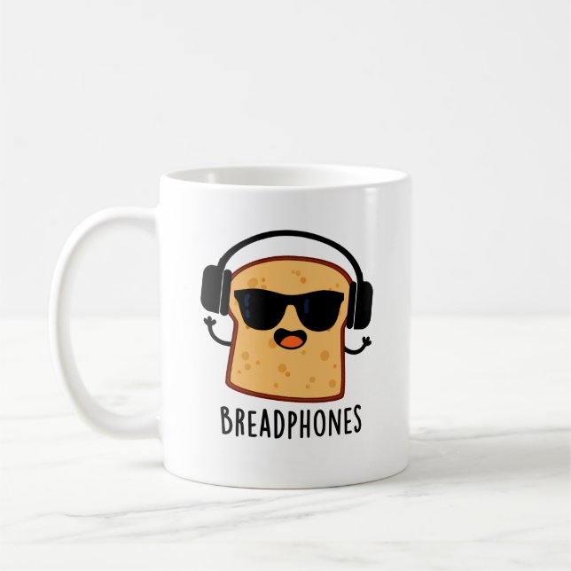 Breadphones Funny Bread Pun  Coffee Mug (Left)