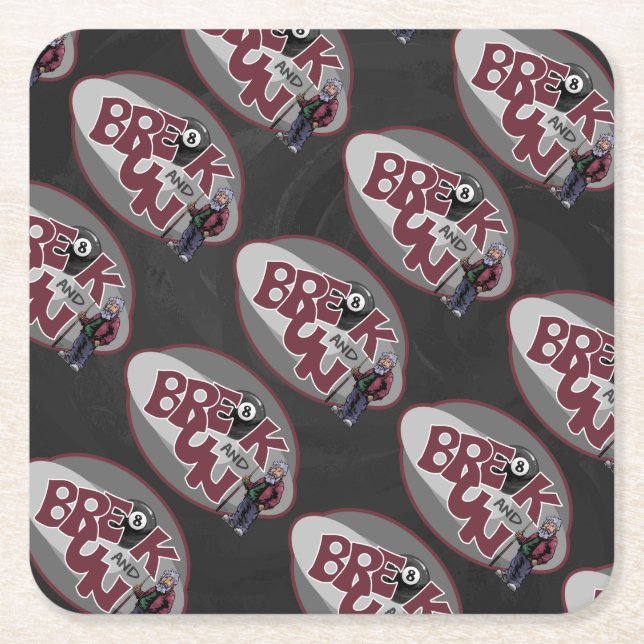 Break and Run Square Paper Coaster (Front)