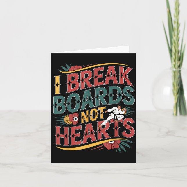 Break Boards Not Hearts Training Sparring Card (Front)